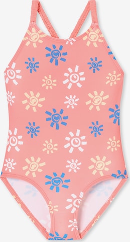 SCHIESSER Badeanzug ' Aqua Kids Girl ' in Pink: Vorderseite