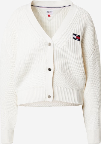 Tommy Jeans Knit Cardigan in White: front