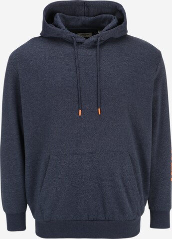 Jack & Jones Plus Mikina 'RUNNER' – modrá: přední strana