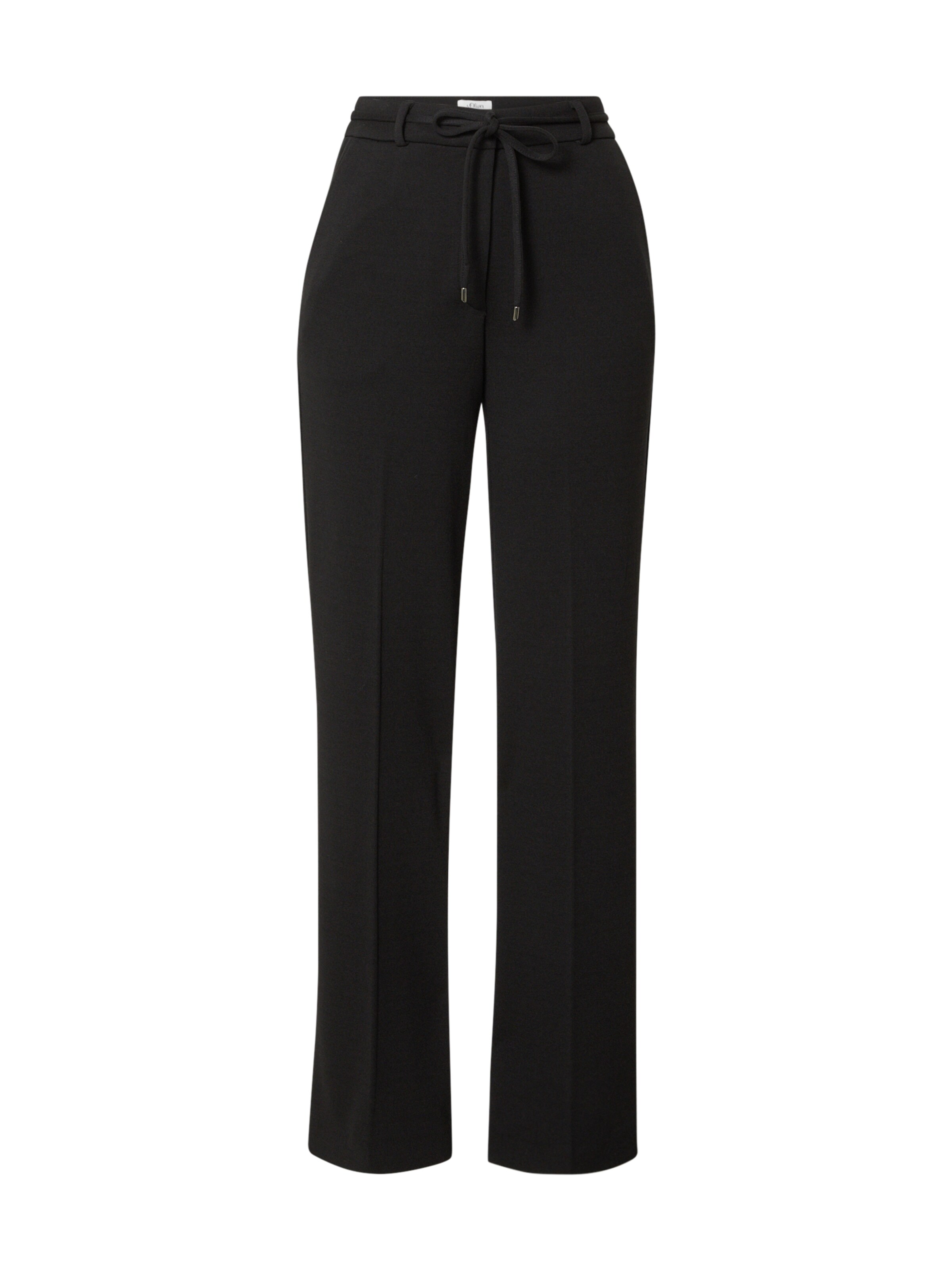 Wide Leg Pantalon à plis 'Charlotte' s.Oliver BLACK LABEL en noir : devant