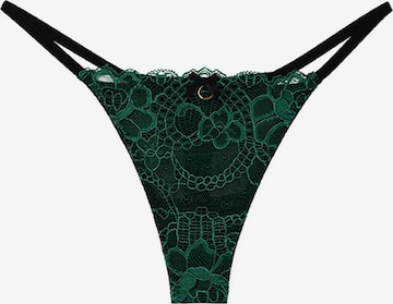 La Muel Lingerie String 'soft lace' in Groen: voorkant