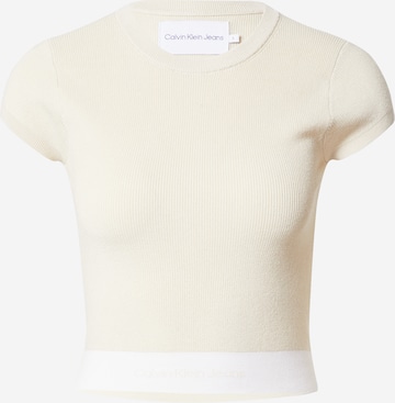 Calvin Klein Jeans Trui in Beige: voorkant