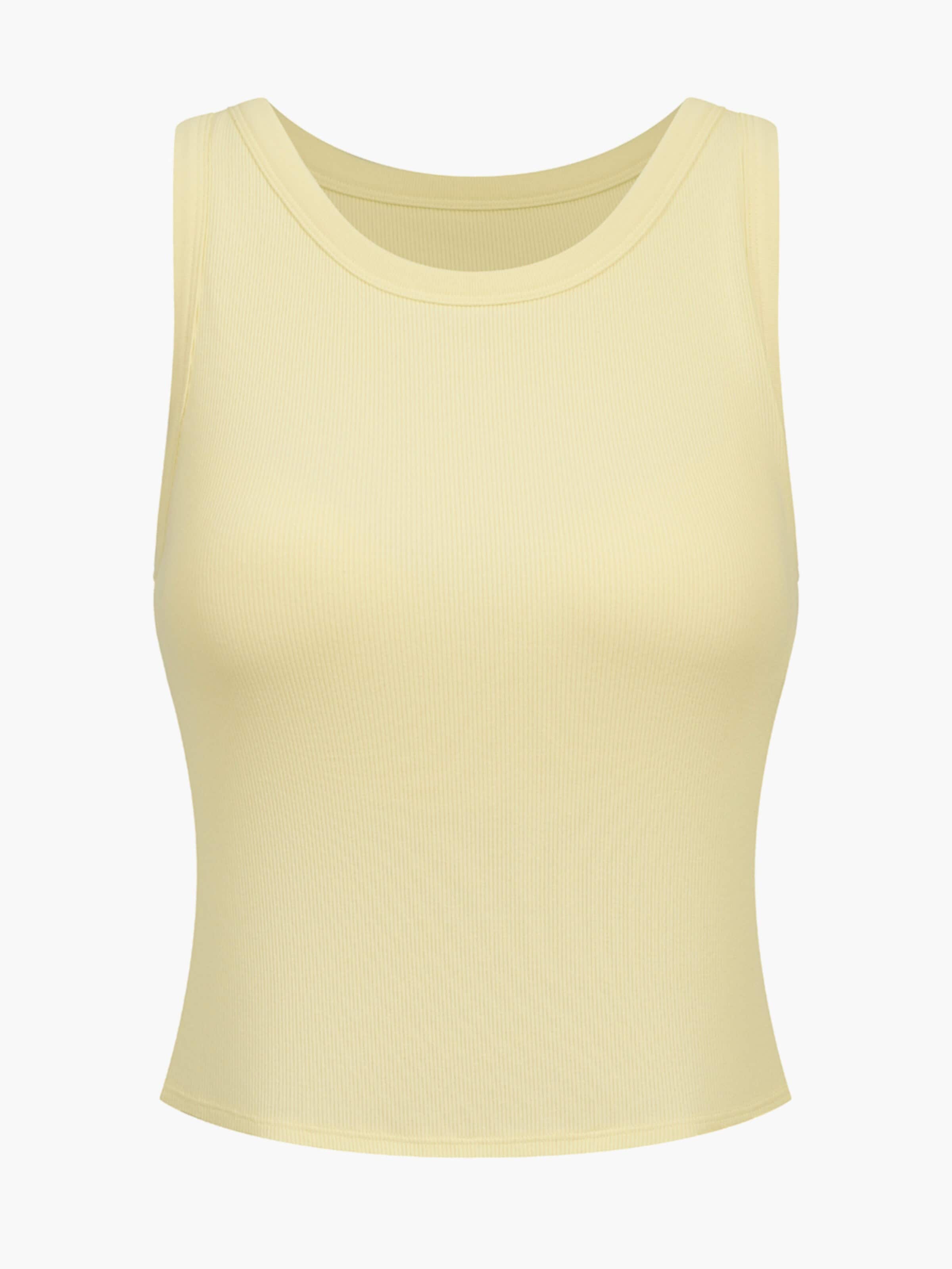 cfab (formerly creamy fabrics) Top 'Tank Bratop' in Geel: voorkant