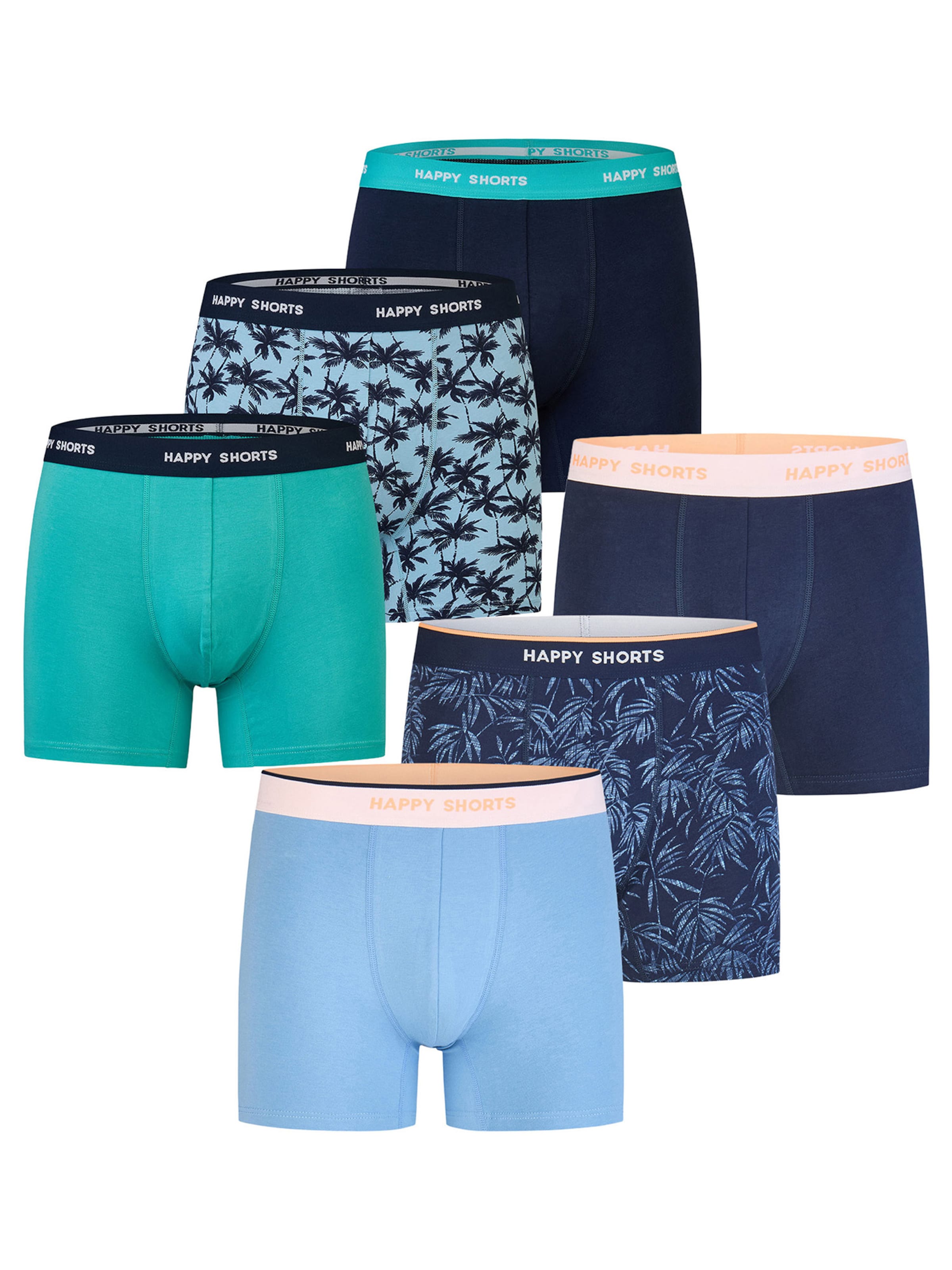 Happy Shorts - Boxers ' Tropic-Prints ' em azul: frente