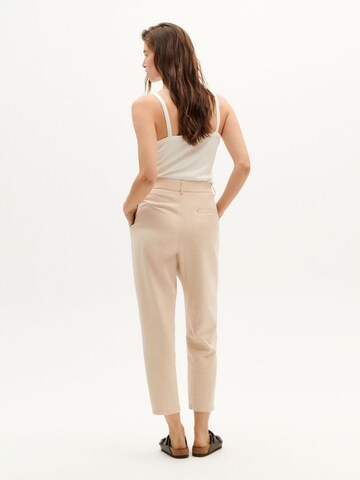 Thinking MU Loosefit Bundfaltenhose ' Hemp Rina ' in Weiß