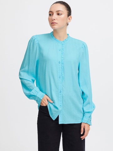 Camicia da donna 'Gemano' di ICHI in blu: frontale