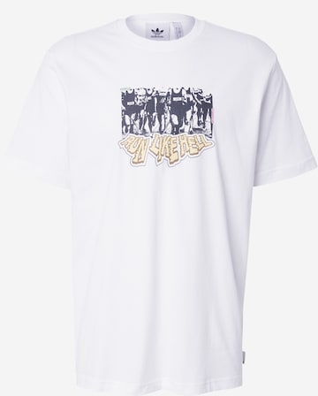 balta ADIDAS ORIGINALS Laisvas Kelnės 'Q12': priekis