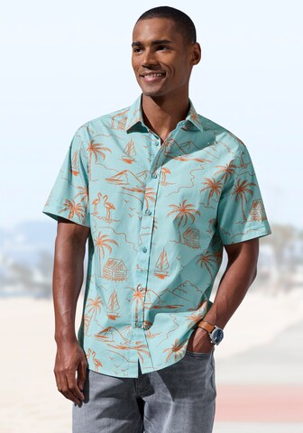 JOHN DEVIN Regular Fit Hemd 'Hawaii' in Blau: Vorderseite
