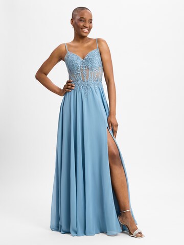 Luxuar Fashion Abendkleid in Blau: Vorderseite