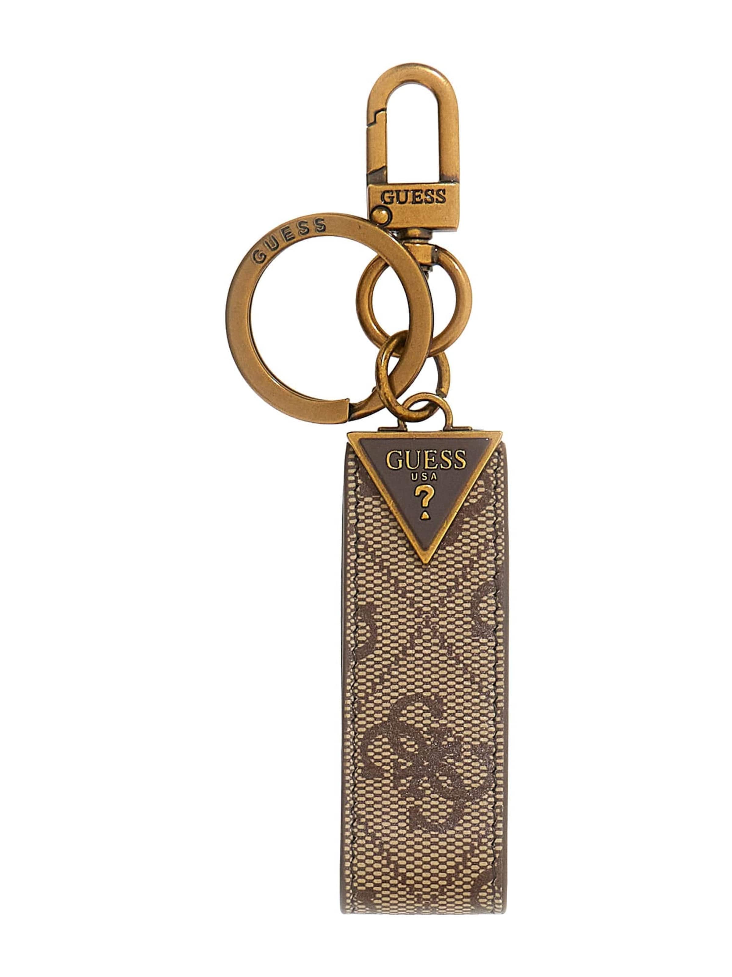 GUESS Key Ring 'Milano' in Beige: front