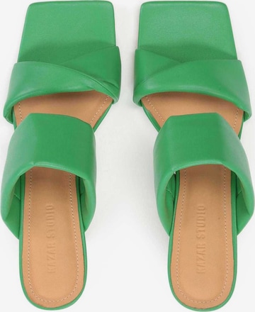 Kazar Studio Mules in Green