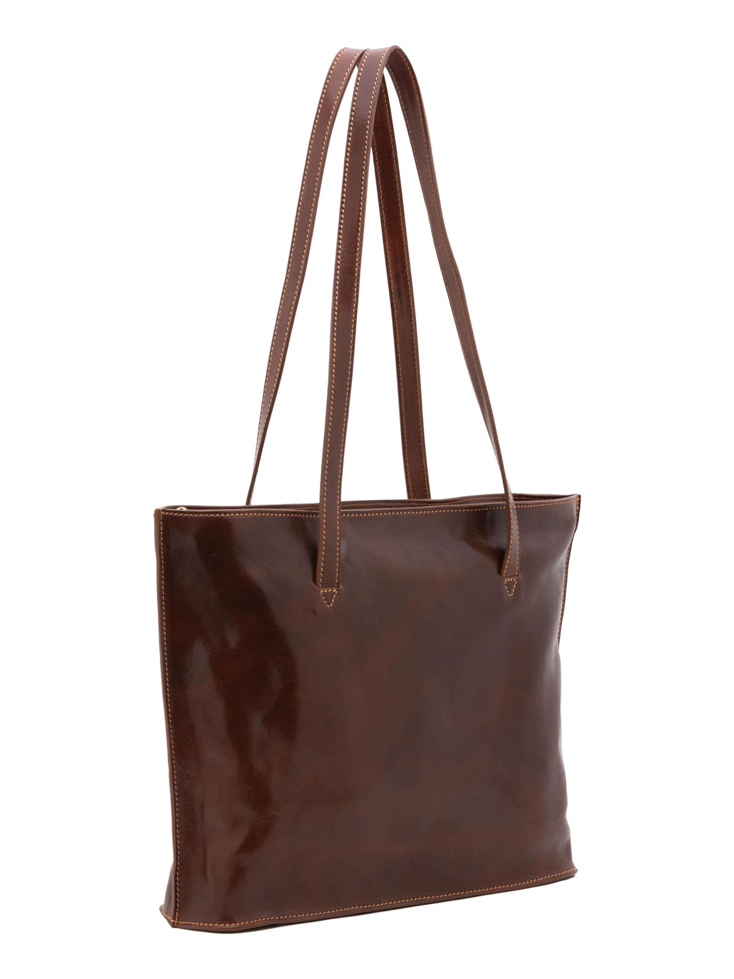Borsa a spalla 'Borsa a Spalla Donna Pelle Vera Vacchetta - Chiusura Zip Made in Italy' di I Fratelli in marrone