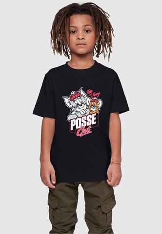 ABSOLUTE CULT Shirt 'Tom And Jerry - Posse Cat' in Zwart: voorkant