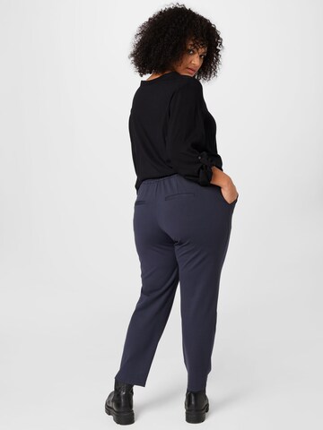 Vero Moda Curve Regular Pleat-Front Pants 'Eva' in Blue