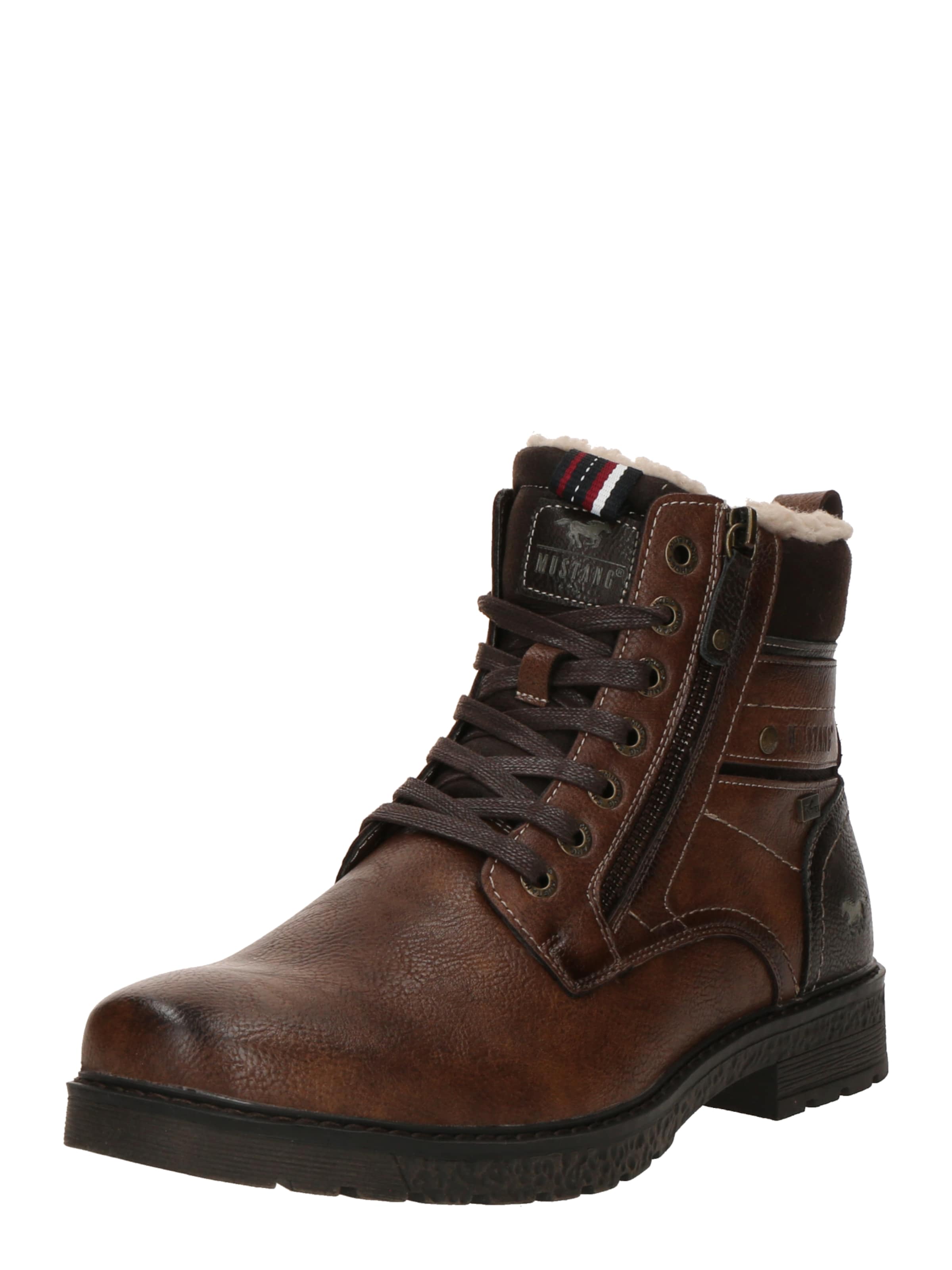MUSTANG Šněrovací boty 'Midor' – hnědá: přední strana