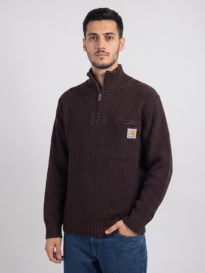 Pullover 'Detroit Half Zip Sweater Palisander' in S Carhartt WIP di colore marrone, Visualizzazione prodotti
