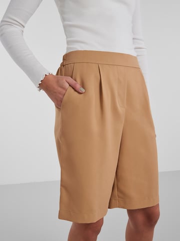 PIECES Loose fit Pleat-Front Pants 'Tally' in Brown