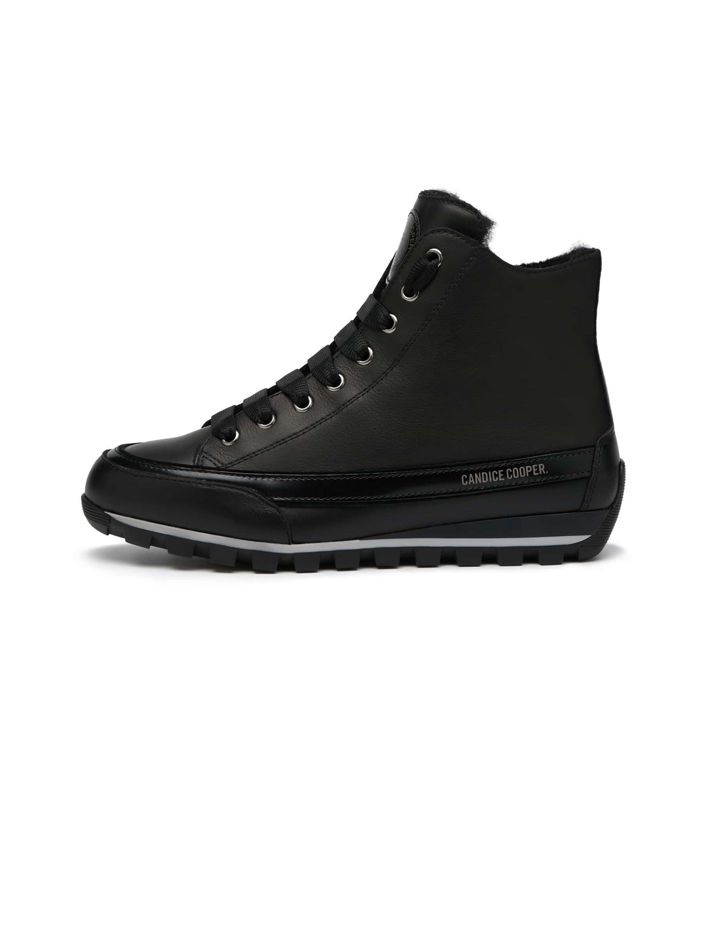 Candice Cooper Sneaker high 'JANIS STRIP PLUS CHIC FUR'‌‌‌‌‌‌‌‌‌ in Schwarz