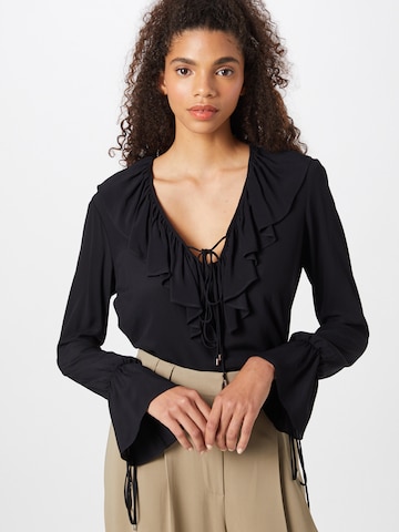 PATRIZIA PEPE Blouse 'CAMICIA' in Zwart: voorkant