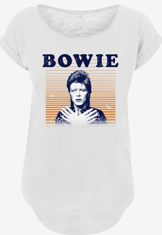 T-shirt 'David Bowie Orange Stripes' F4NT4STIC en blanc : devant