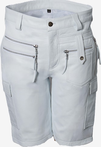 Regular Pantalon cargo 'Leder-Shorts als knielange Cargo Lederhose' Be Noble en blanc : devant