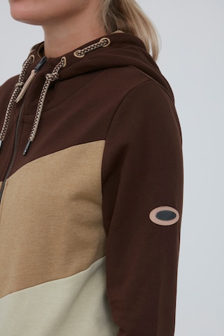 Oxmo Zip-Up Hoodie 'AGGI' in Brown