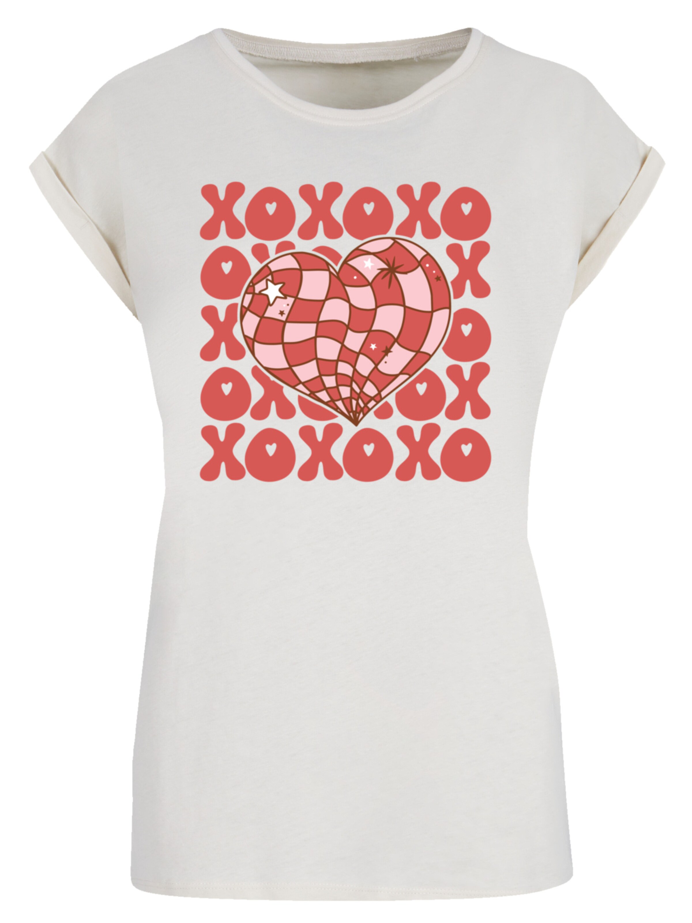 F4NT4STIC Shirt 'XOXO Herz Love' in Beige: front