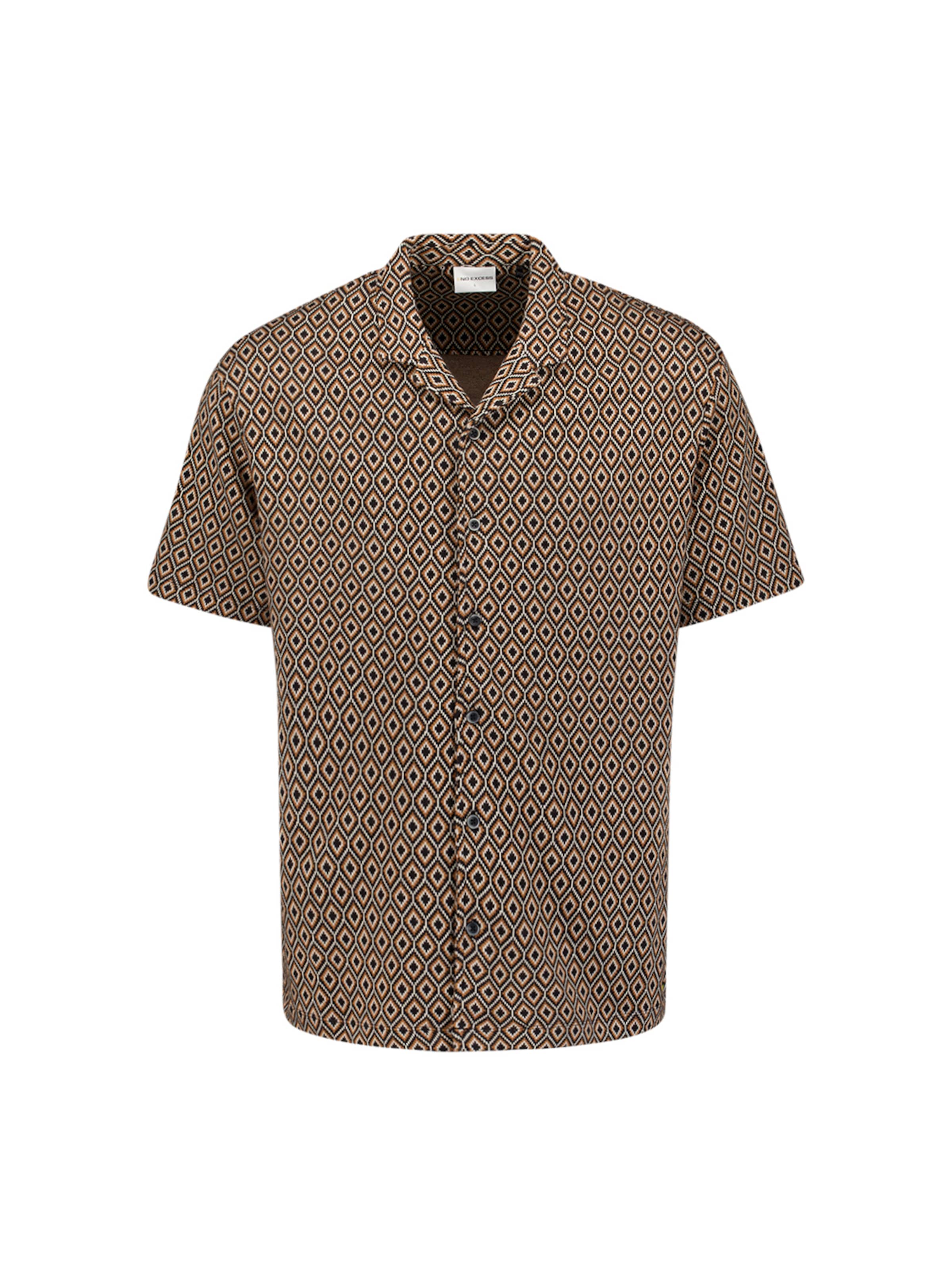 No Excess Regular fit Overhemd in Bruin: voorkant