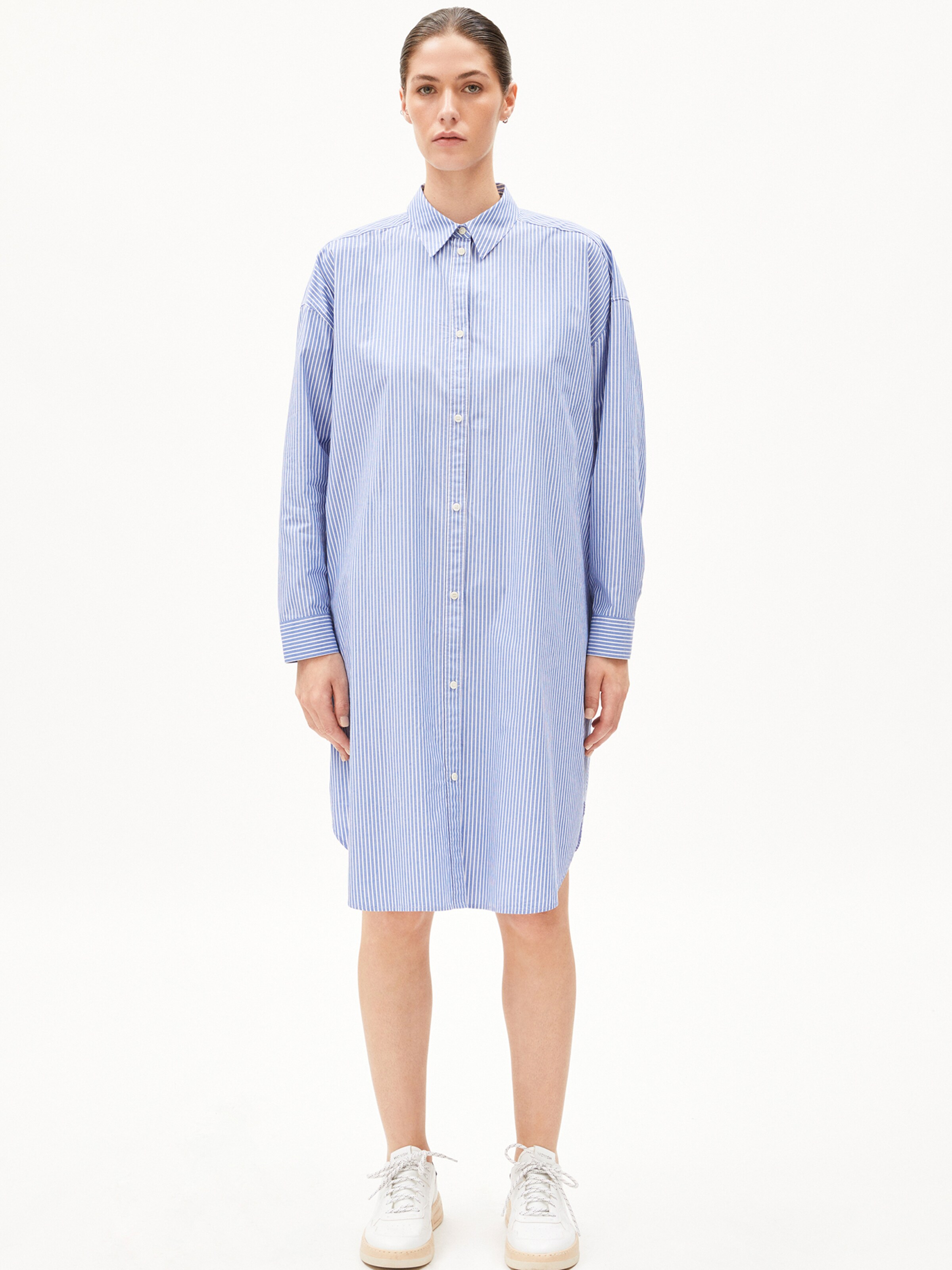 ARMEDANGELS Dress ' PFILEAA STRIPE ' in Blue: front