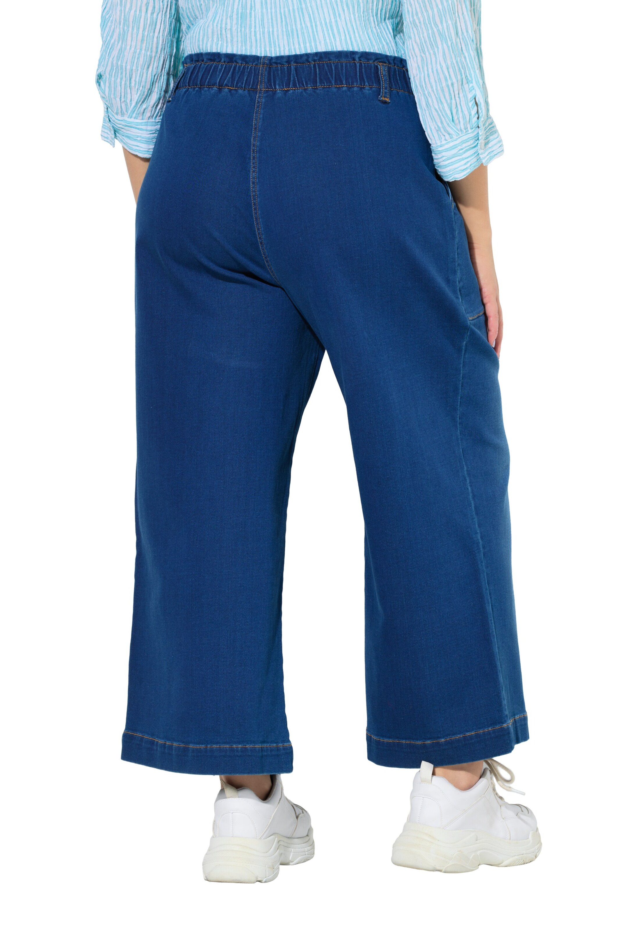 Ulla Popken Wide Leg Jeans in Blau