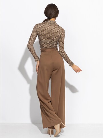 JIORO Wide leg Broek 'ESSENTIALS' in Beige