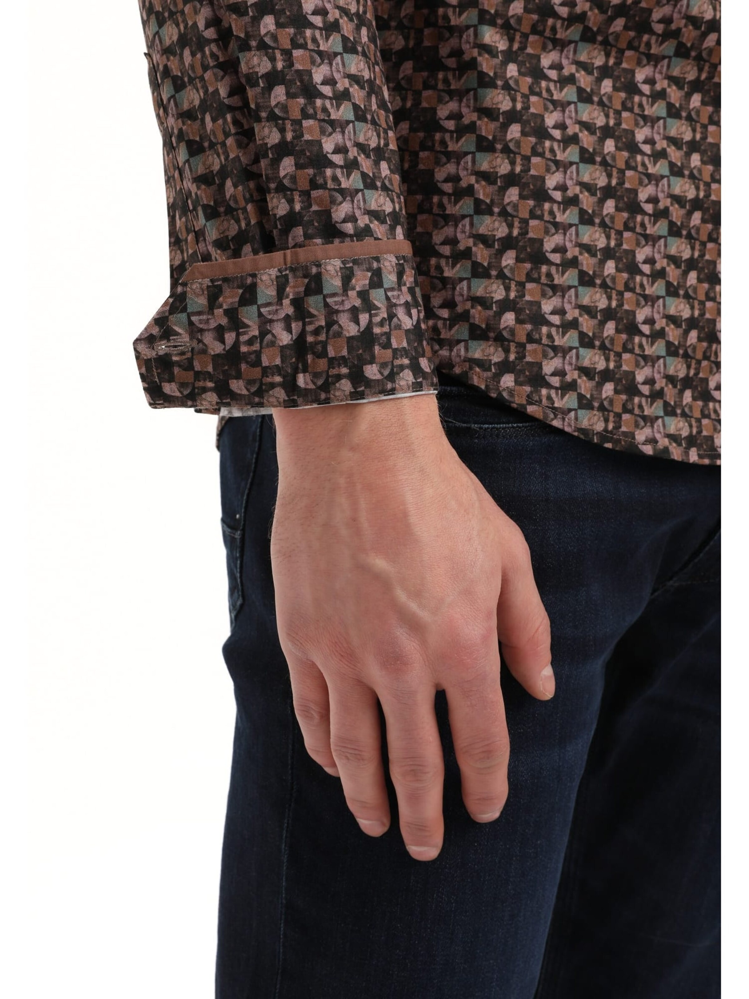 Gabbiano Comfort fit Overhemd in Bruin