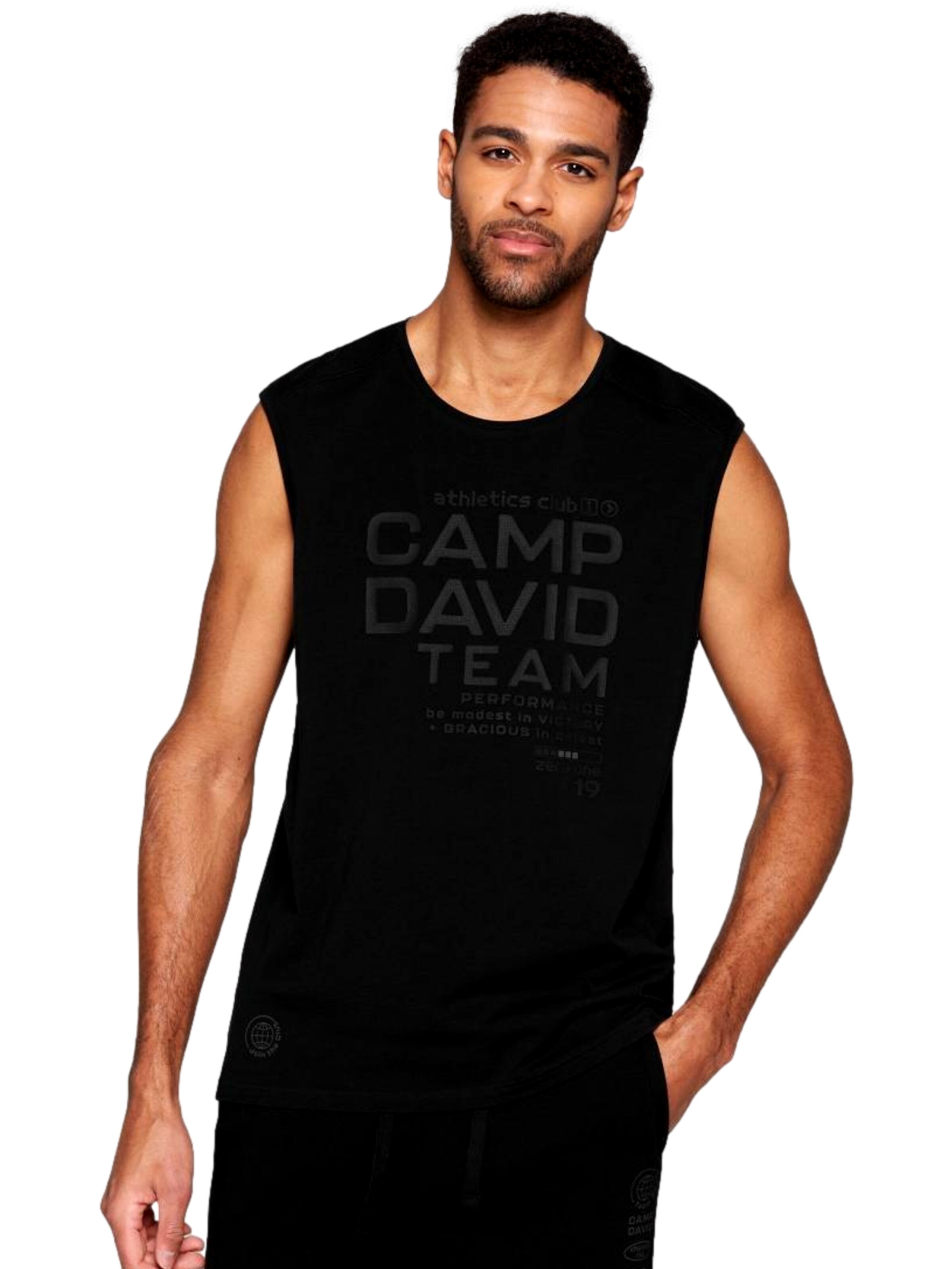 CAMP DAVID Tričko - Čierna: predná strana