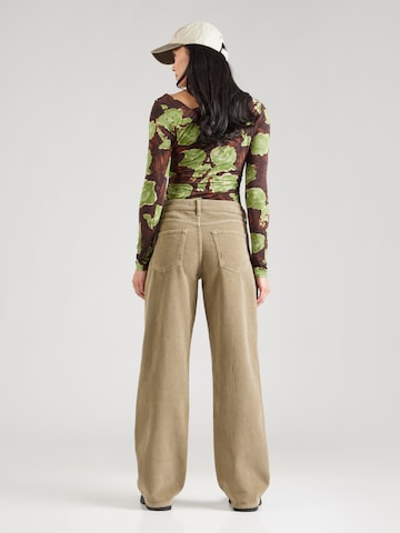 TOPSHOP Zvonové kalhoty Kalhoty 'EMBER' – zelená