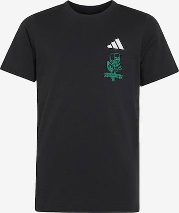 T-Shirt fonctionnel 'Adidas x Minecraft' ADIDAS SPORTSWEAR en noir : devant
