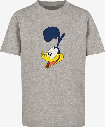 F4NT4STIC Shirt 'Looney Tunes Road Runner Face' in Grijs: voorkant