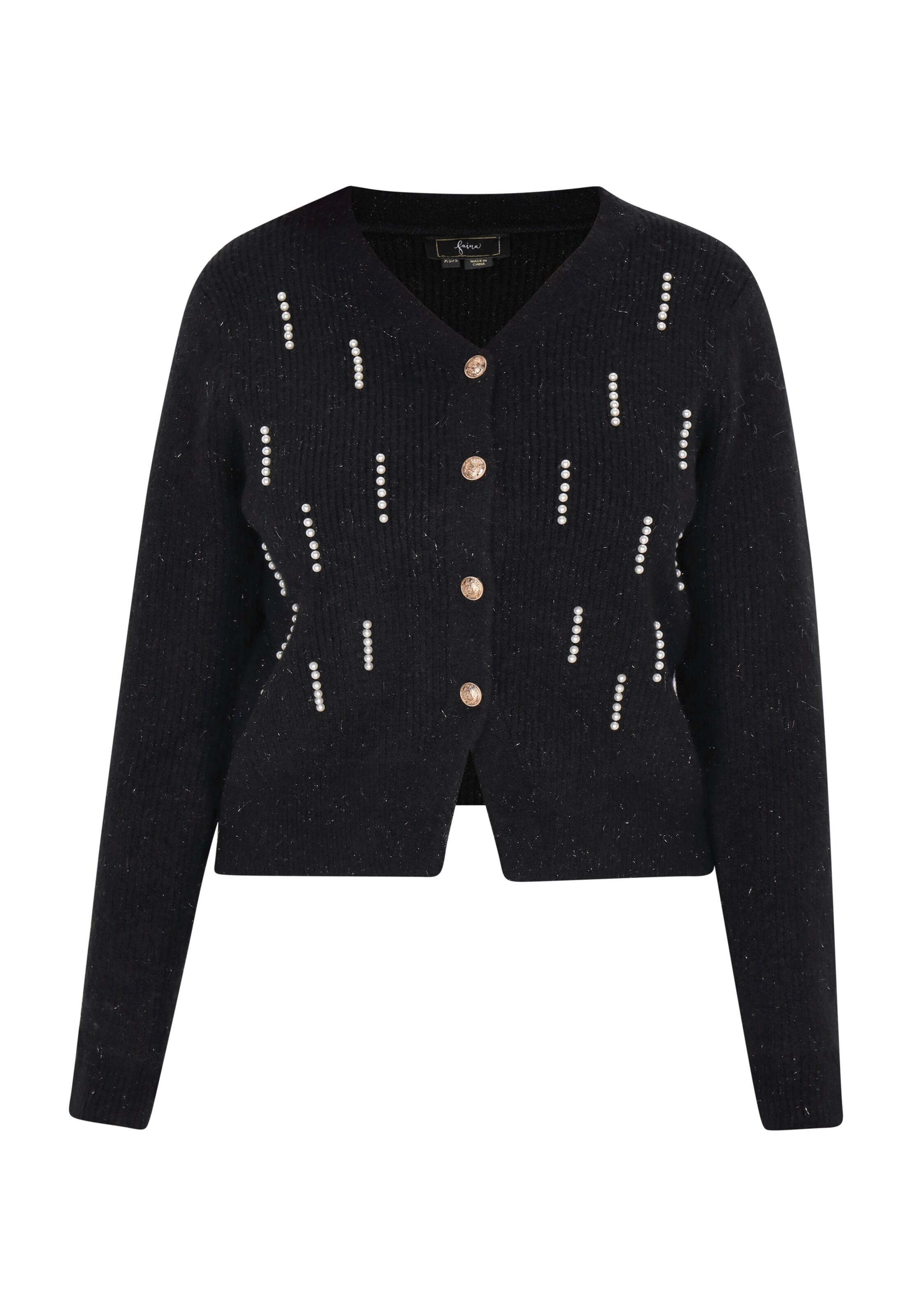 faina Knit cardigan in Black: front