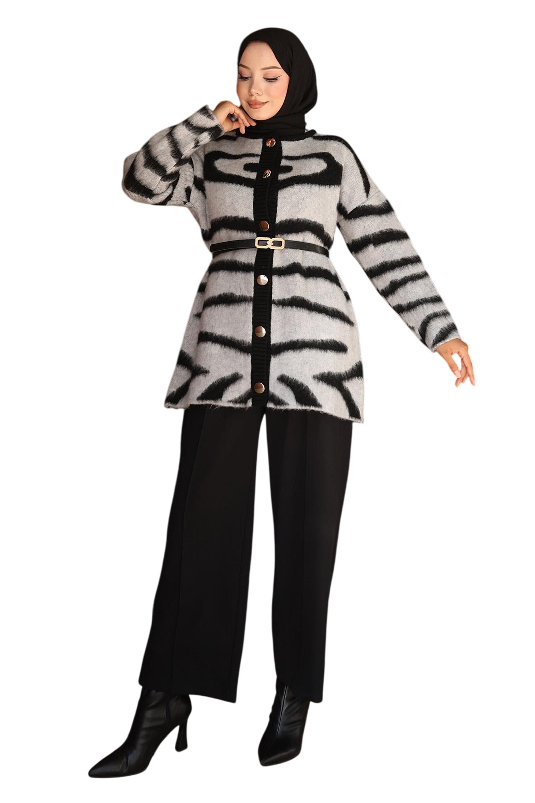 MODAMIHRAM Gebreid vest in Grijs