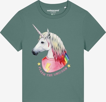 Watapparel Shirt 'Flash, the unicorn' in Grün: Vorderseite