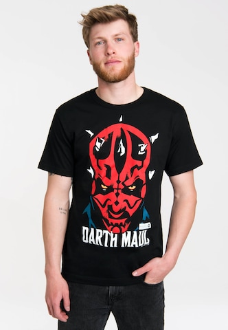 LOGOSHIRT Shirt 'Darth Maul' in Black: front