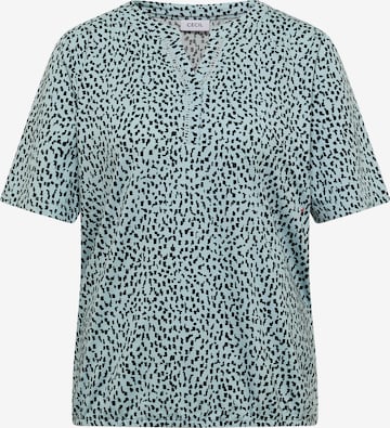 CECIL T-Shirt mit Split Neck und Print in Blau: Vorderseite
