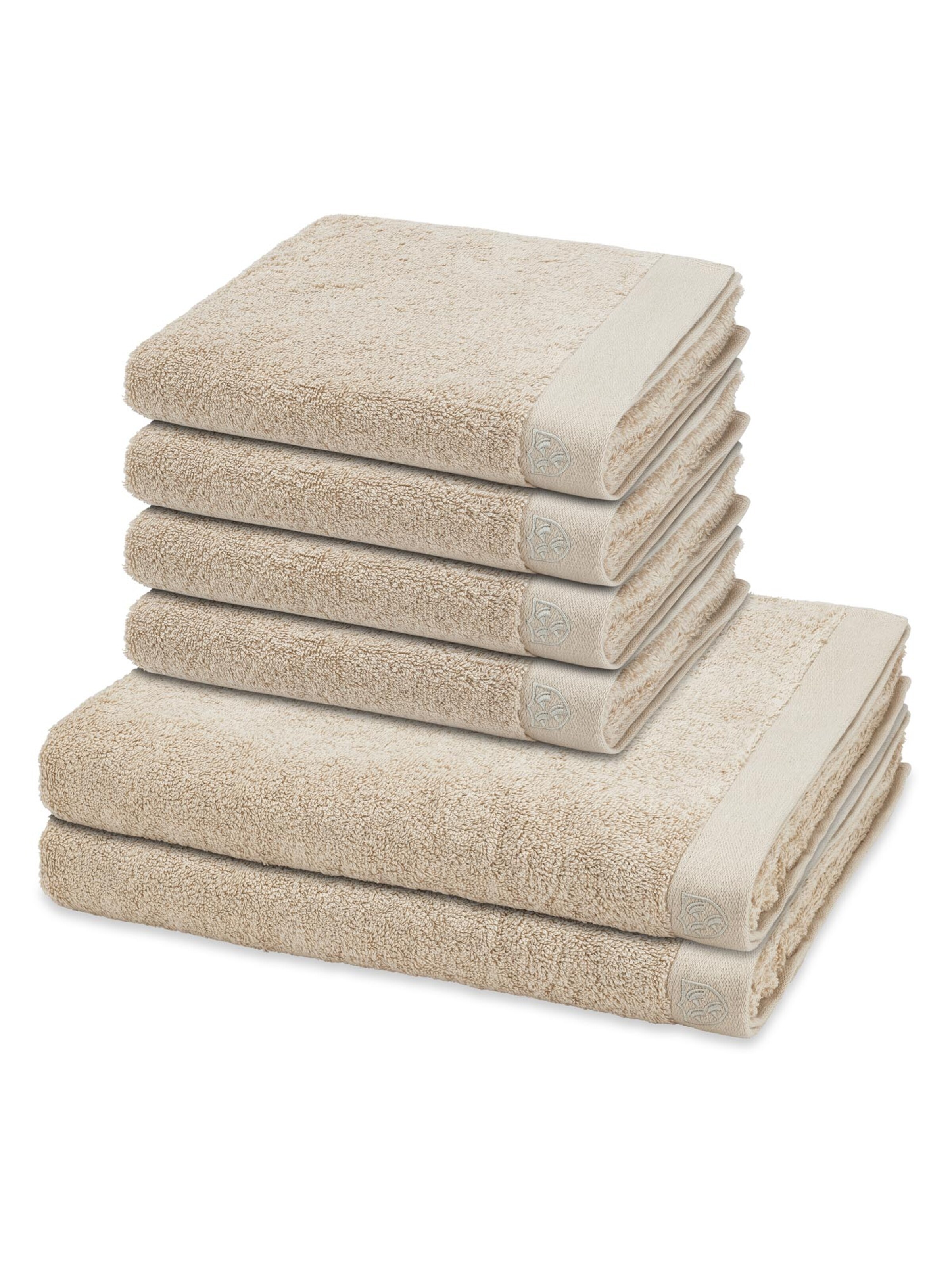 ROSS Handtuch 'Doubleface Stripes'‌‌‌‌‌‌ in Beige: Vorderseite
