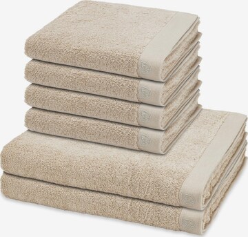 ROSS Handtuch 'Doubleface Stripes' in Beige: Vorderseite