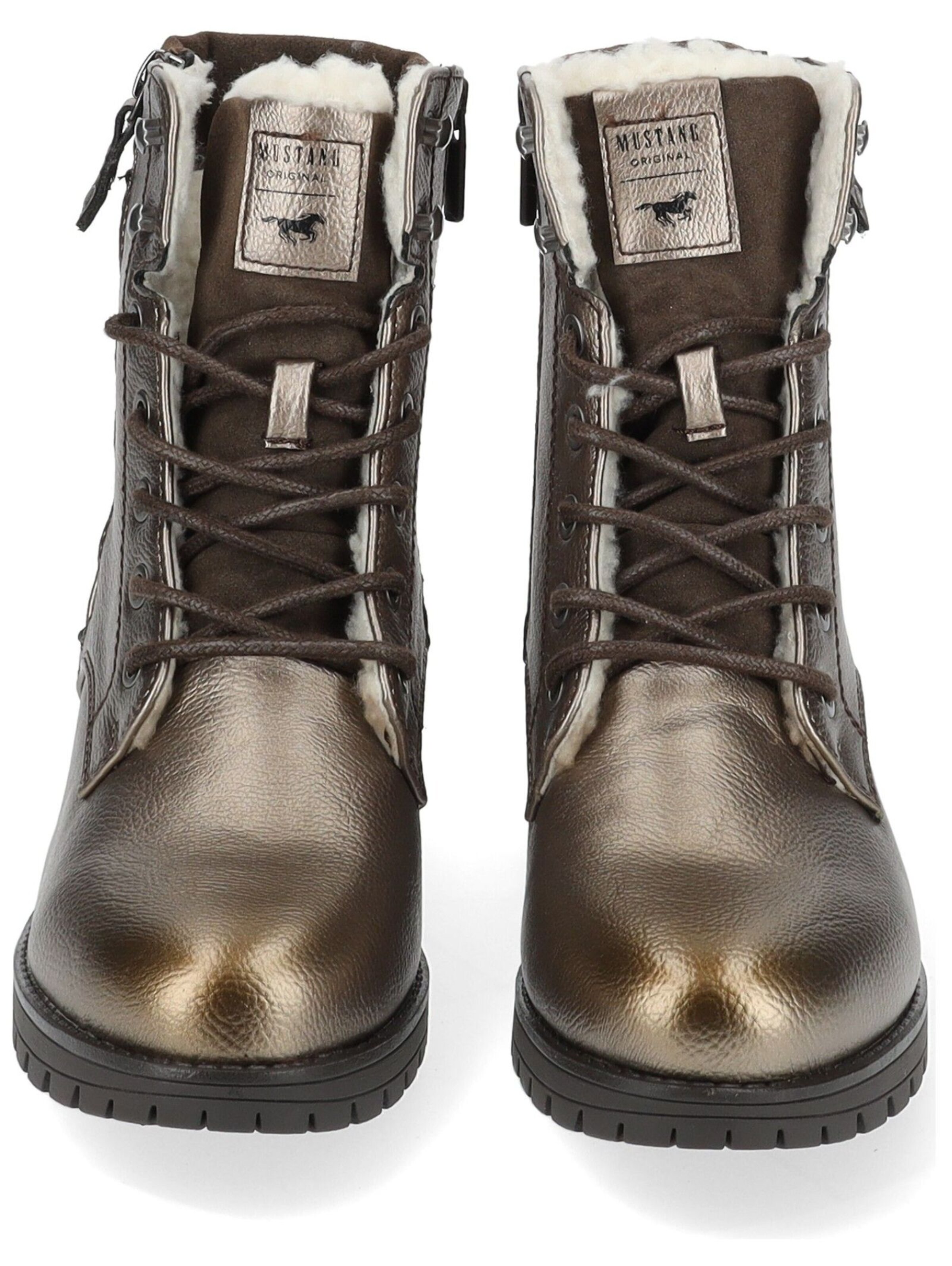 MUSTANG Lace-up bootie in Gold
