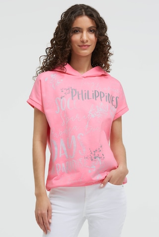 Soccx Hoodie mit All Over Print in Pink: Vorderseite