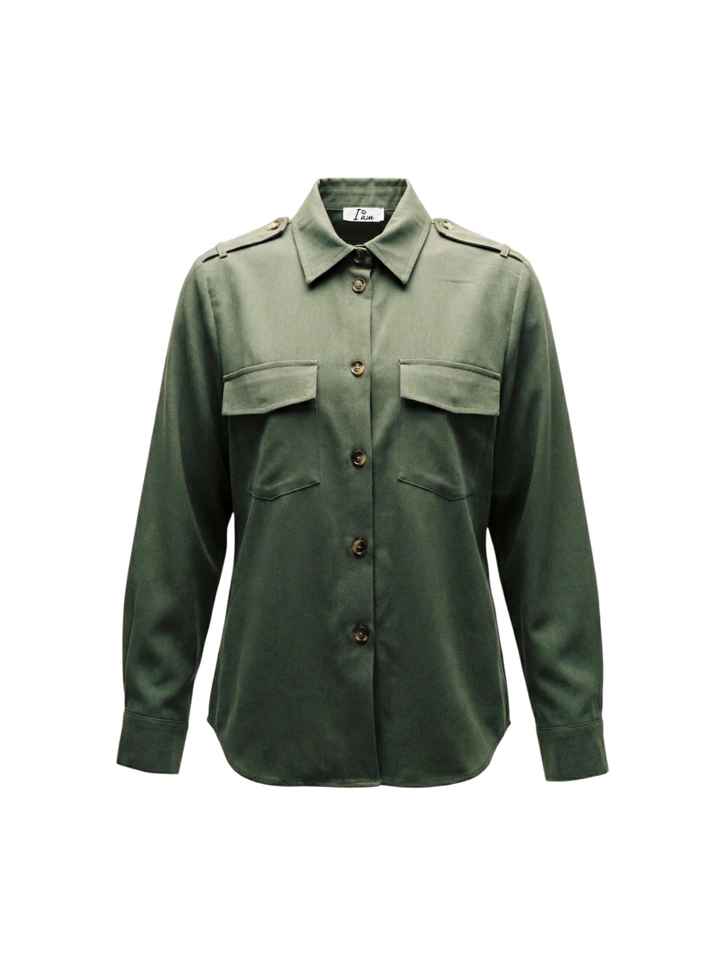 I AM Blouse 'Camicia Taschini 33067' in Green