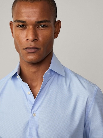 Hackett London Regular Fit Hemd 'Mini Gingham' in Blau