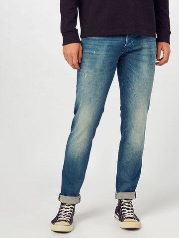 Coupe slim Jean 'Glenn' JACK & JONES en bleu : devant