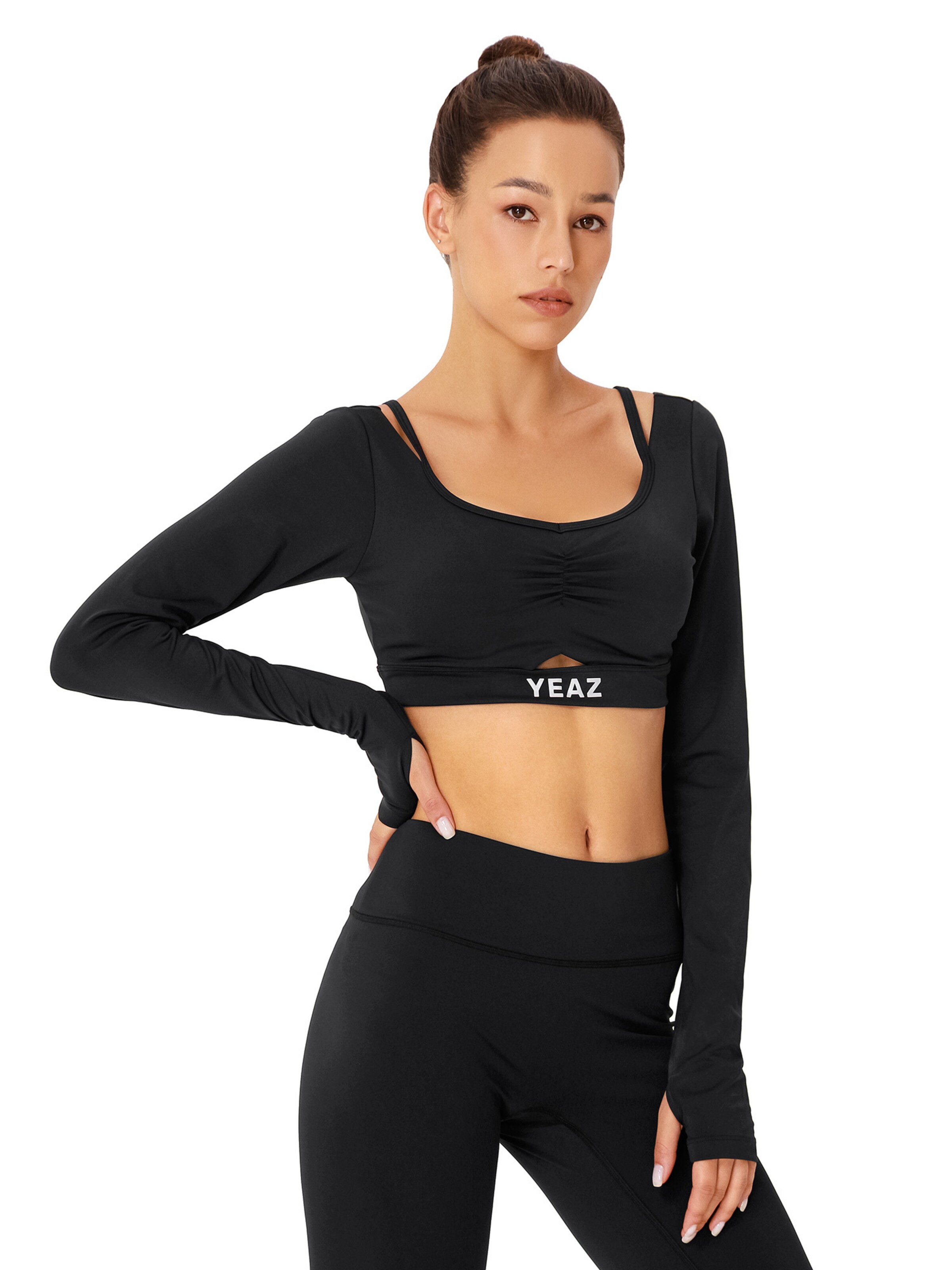 YEAZ Funktionsbluse 'Horizon' i sort: forside