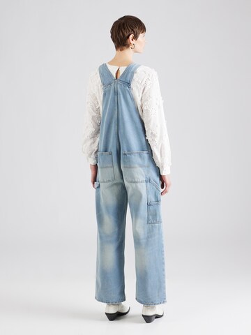 Monki Loosefit Tuinbroek jeans in Blauw